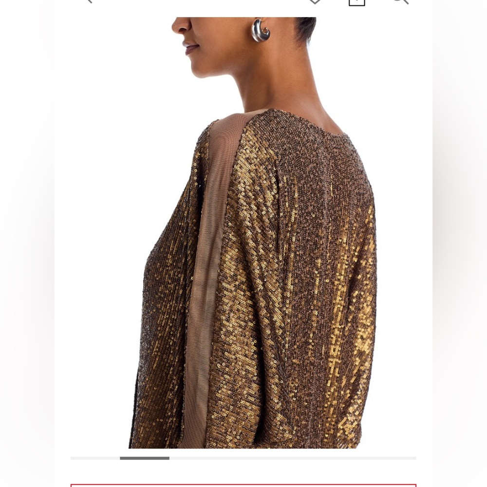 Norma Kamali Bronze Sequin Long Sleeve Dress - Picture 7 of 13
